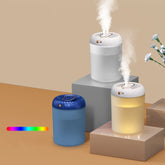 Humidificador de doble boquilla de 3000 ml con pantalla digital de sincronización y luz ambiental colorida